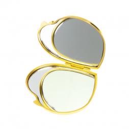 Зеркало карманное &quot;Сердце&quot; из малахита с хризоколлой цвет золото