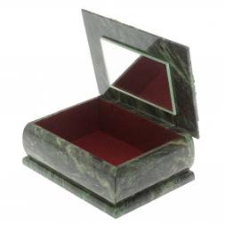 Шкатулка с рисунком "Лето" из змеевика 16х12х7,5 см