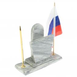 Настольный набор &amp;quot;Погон Полковник МВД&amp;quot; с часами мрамор