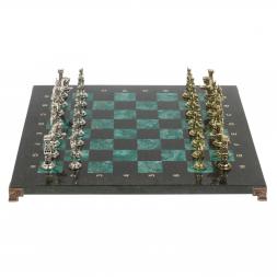 Шахматы "Отечественная война 1812 г." доска 40х40 см шабровский змеевик