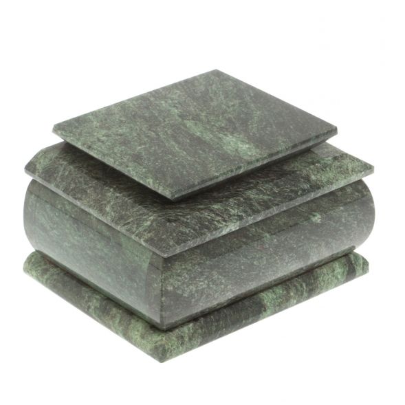 Шкатулка из шабровского змеевика с зеркалом 12х9,5х7 см 127379