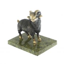 Статуэтка &amp;quot;Баран большой&amp;quot; из бронзы и змеевика 9х6,5х8,5 см