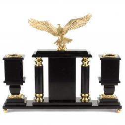 Письменный прибор "Орел" камень офиокальцит