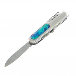Нож мультитул складной 7 в 1 с камнем азурит