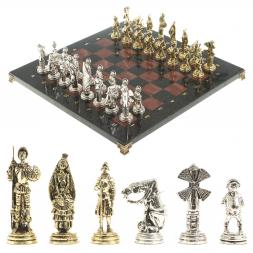 Шахматы &amp;quot;Дон Кихот&amp;quot; доска 40х40 см лемезит змеевик
