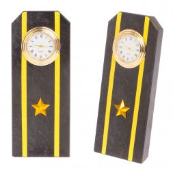 Часы "Погон майор ВМФ / Капитан 3-го ранга" камень змеевик