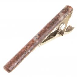 Зажим для галстука с камнем авантюрин