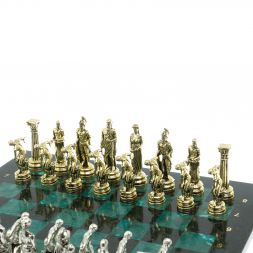 Шахматы &amp;quot;Олимпийские игры&amp;quot; доска 44х44 см из мрамора и змеевика