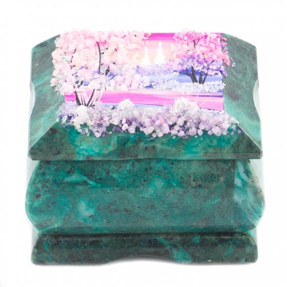 Шкатулка с расписной крышкой зима 8х6х5,5 см 119933