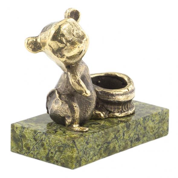 Статуэтка &amp;quot;Мышка с лукошком&amp;quot; из бронзы и змеевика 120198