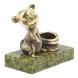 Статуэтка &amp;quot;Мышка с лукошком&amp;quot; из бронзы и змеевика 120198