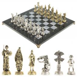 Шахматы &amp;quot;Дон Кихот&amp;quot; доска 40х40 см серый мрамор змеевик