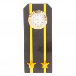 Часы "Погон подполковник ВМФ / Капитан 2-го ранга" камень змеевик