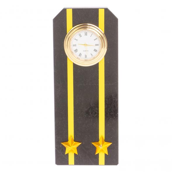 Часы &amp;quot;Погон подполковник ВМФ / Капитан 2-го ранга&amp;quot; камень змеевик 113504