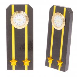 Часы "Погон подполковник ВМФ / Капитан 2-го ранга" камень змеевик