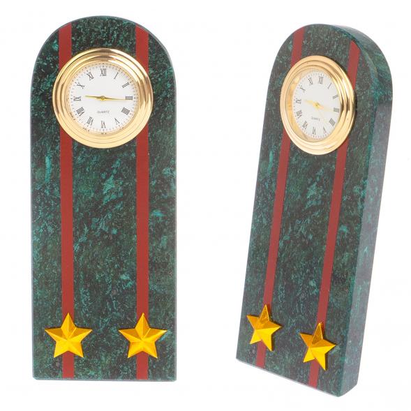 Часы &amp;quot;Погон подполковник МВД&amp;quot; нового образца змеевик 113987