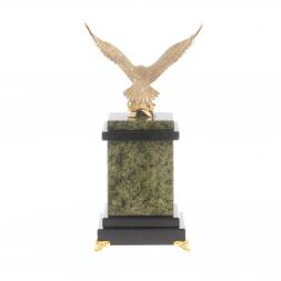 Настольные часы &amp;quot;Орел&amp;quot; камень змеевик