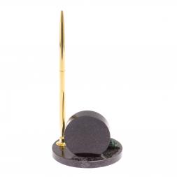 Сувенирные часы с ручкой малахит, долерит