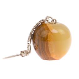 Брелок "Яблоко" из зелено-коричневого оникса