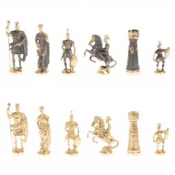 Настольные шахматы &amp;quot;Римские&amp;quot; бронза мрамор шабровский змеевик 40х40 см