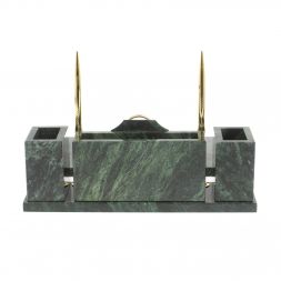 Настольный набор "Щит" из шабровского змеевика