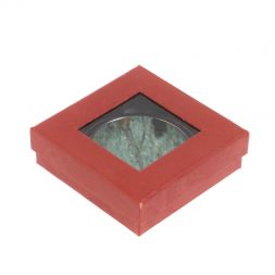 Зеркало карманное круглое из камня парагонит цвет серебро