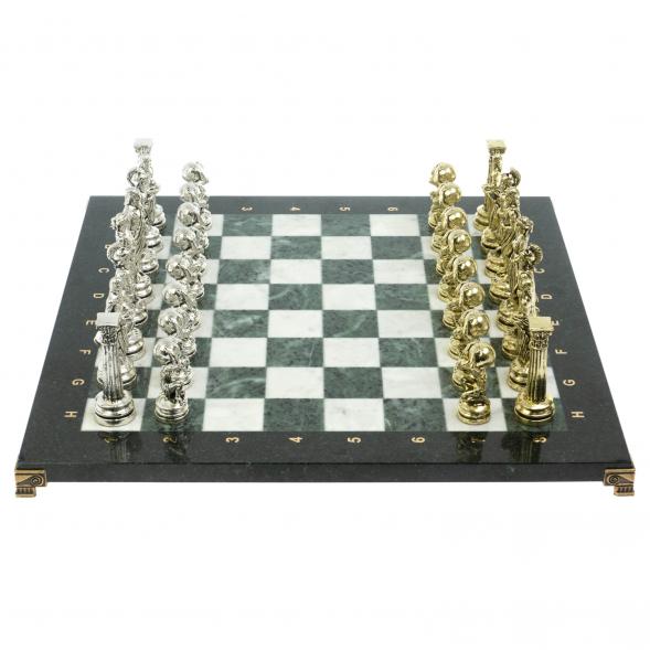 Шахматы &amp;quot;Атлас&amp;quot; доска 44х44 см из мрамора и змеевика 128241