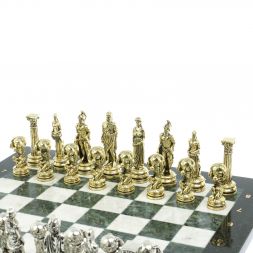 Шахматы &amp;quot;Атлас&amp;quot; доска 44х44 см из мрамора и змеевика