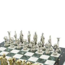 Шахматы &amp;quot;Атлас&amp;quot; доска 44х44 см из мрамора и змеевика