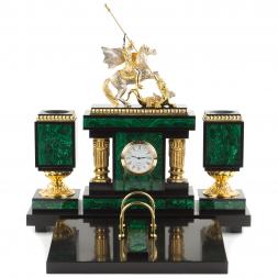 Настольный набор &amp;quot;Георгий Победоносец&amp;quot; малахит