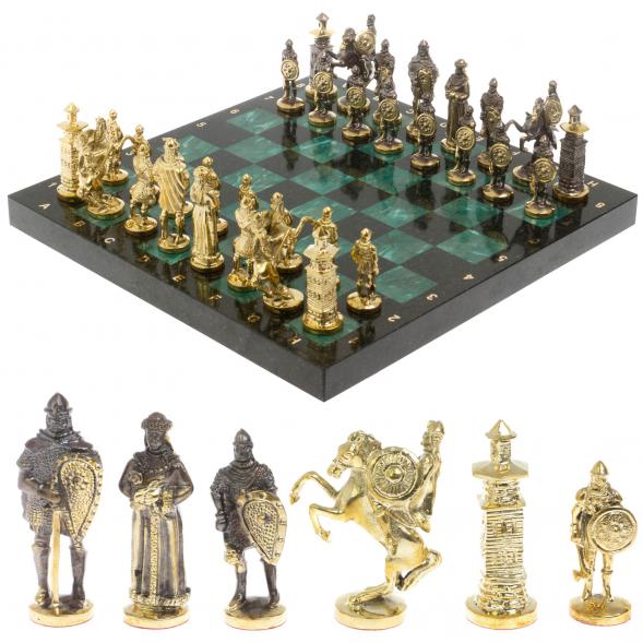 Шахматы подарочные &amp;quot;Богатыри&amp;quot; 40х40 см из змеевика 129644