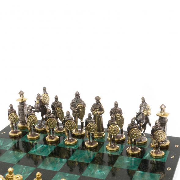 Шахматы подарочные &amp;quot;Богатыри&amp;quot; 40х40 см из змеевика 129644