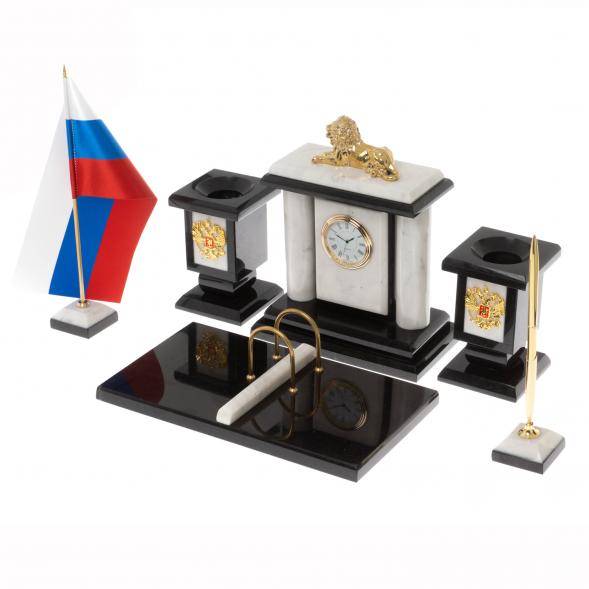 Настольный набор &amp;quot;Лев&amp;quot; из мрамора 129958