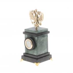 Настольные часы &amp;quot;Герб России&amp;quot; камень офиокальцит