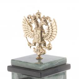 Настольные часы &amp;quot;Герб России&amp;quot; камень офиокальцит