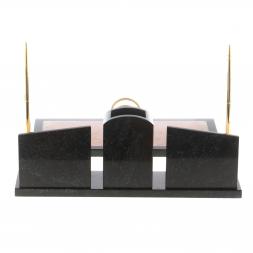 Письменный набор &amp;quot;Элегант&amp;quot; из розового мрамора с часами