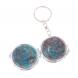 Складное зеркало брелок голубой апатит круглое 126606