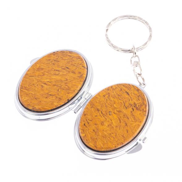 Складное зеркало брелок из змеиной яшмы овальное 126678