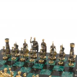 Настольные шахматы &amp;quot;Римские&amp;quot; бронза шабровский змеевик 40х40 см