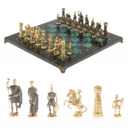 Настольные шахматы &amp;quot;Римские&amp;quot; бронза шабровский змеевик 40х40 см