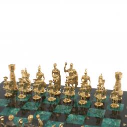 Настольные шахматы &amp;quot;Римские&amp;quot; бронза шабровский змеевик 40х40 см