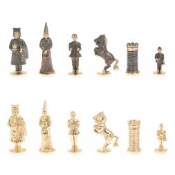Шахматы из бронзы "Камелот" мрамор лемезит 40х40 см