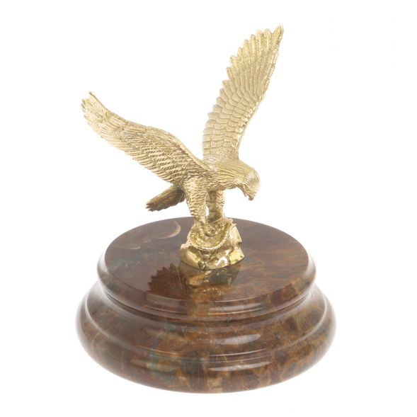 Бронзовая статуэтка &amp;quot;Орёл&amp;quot; на яшме 11,5х11,5х13 см 127381