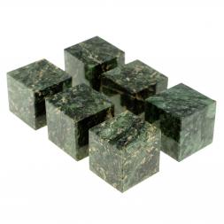 Камни для охлаждения виски набор 6 кубиков темно-зеленый змеевик