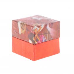 Каменная шкатулка из оникса &amp;quot;Яблоко&amp;quot; зеленая 6,5х6,5х5,5 см (2,5)