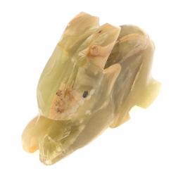 Статуэтка из оникса &amp;quot;Заяц&amp;quot; зелено-коричневый 6,5х2х5 см (2,5)