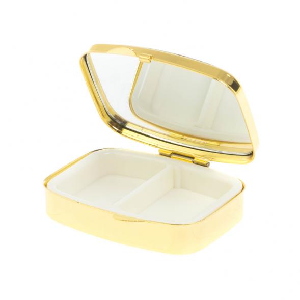 Таблетница на 2 отделения камень жельбертит цвет золото 127854