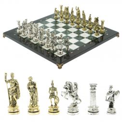 Шахматы &amp;quot;Древний Рим&amp;quot; доска 44х44 см из мрамора и змеевика