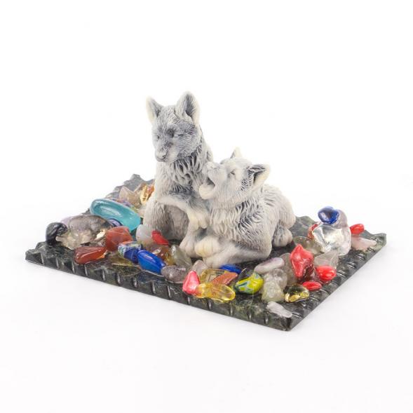 Сувенир из мрамолита &amp;quot;Пара волчат&amp;quot; 119464