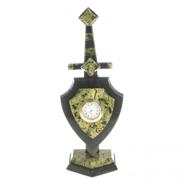 Часы &amp;quot;Щит и меч&amp;quot; малый камень змеевик 113549